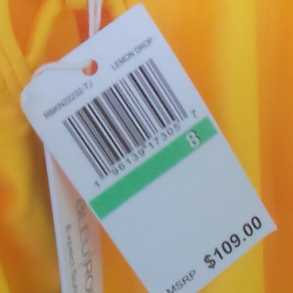 😎BLEU | ROD BEATTE Yellow Laced Front & Back Sexy 1 PC Swimsuit Size: 8 NWT - Picture 4 of 7